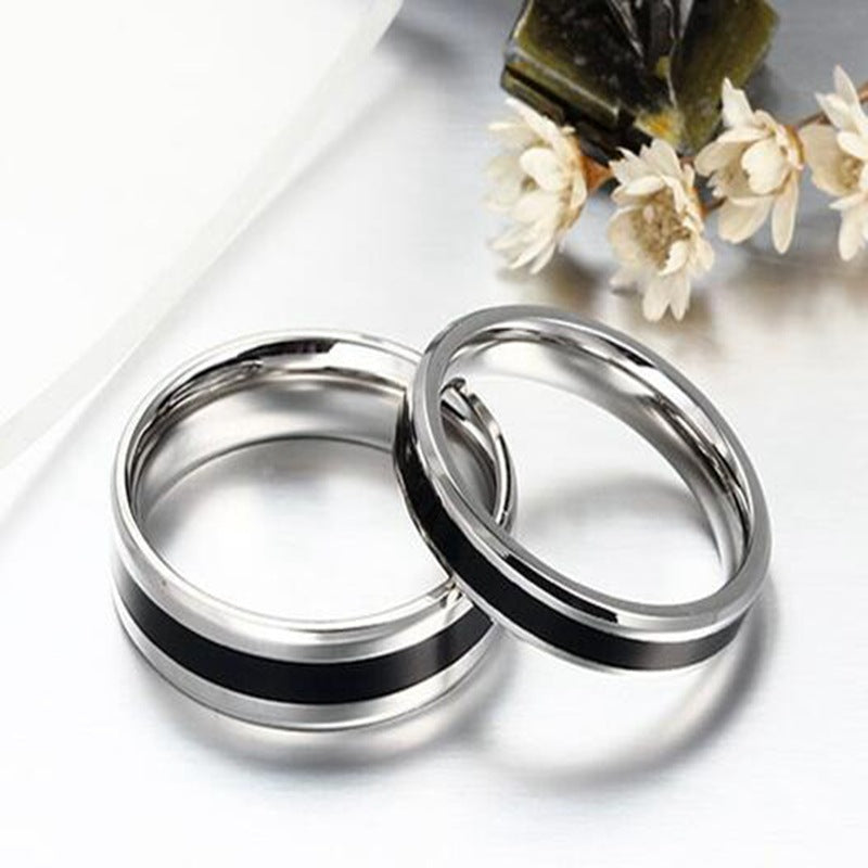 Wholesale stainless steel oil drop ring popular net red with couple ring