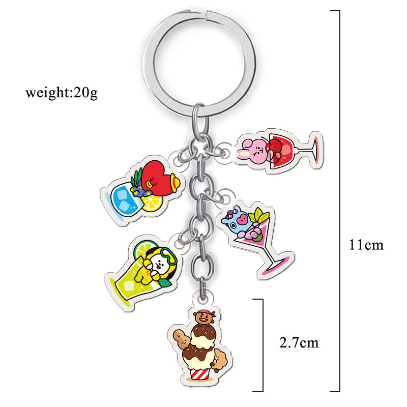 Wholesale Animation Peripherals Cartoon Cute Acrylic Keychain Transparent Pendant ACC-KC-XinFan001