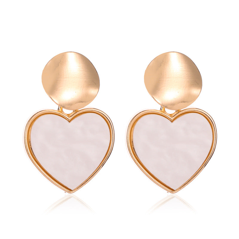 Wholesale  Simple Geometric Love Hollow Round Alloy  Heart Earrings