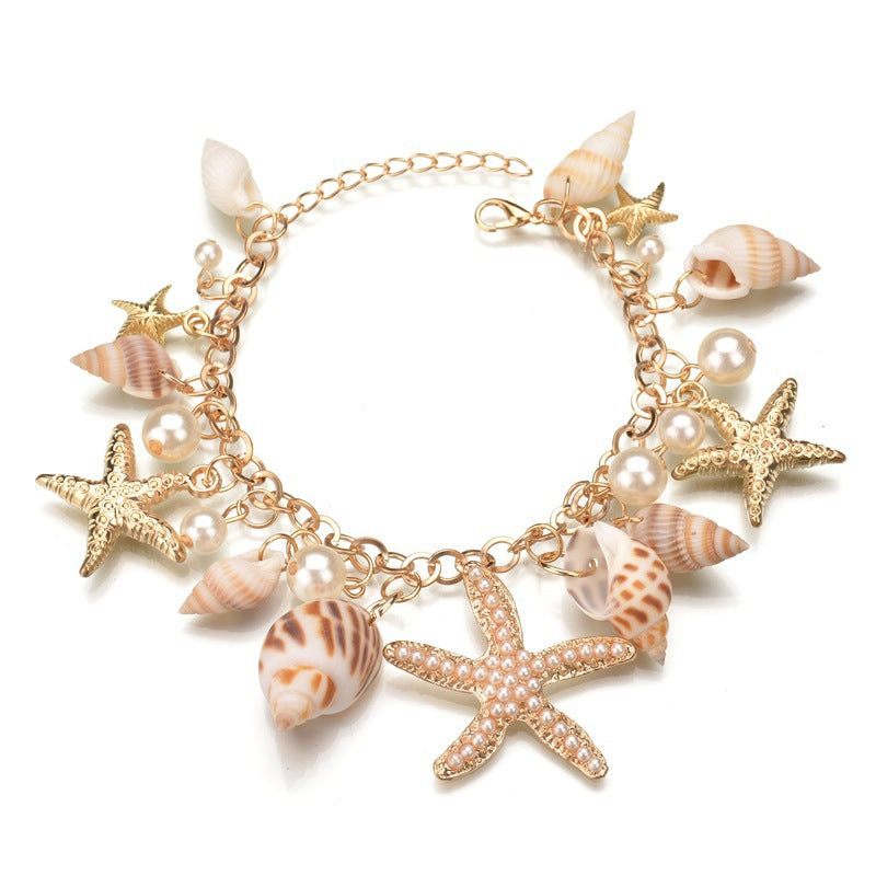 Wholesale Ocean Boho Bracelet Starfish Shell Bracelet Bohemian ACC-BT-Linlu001