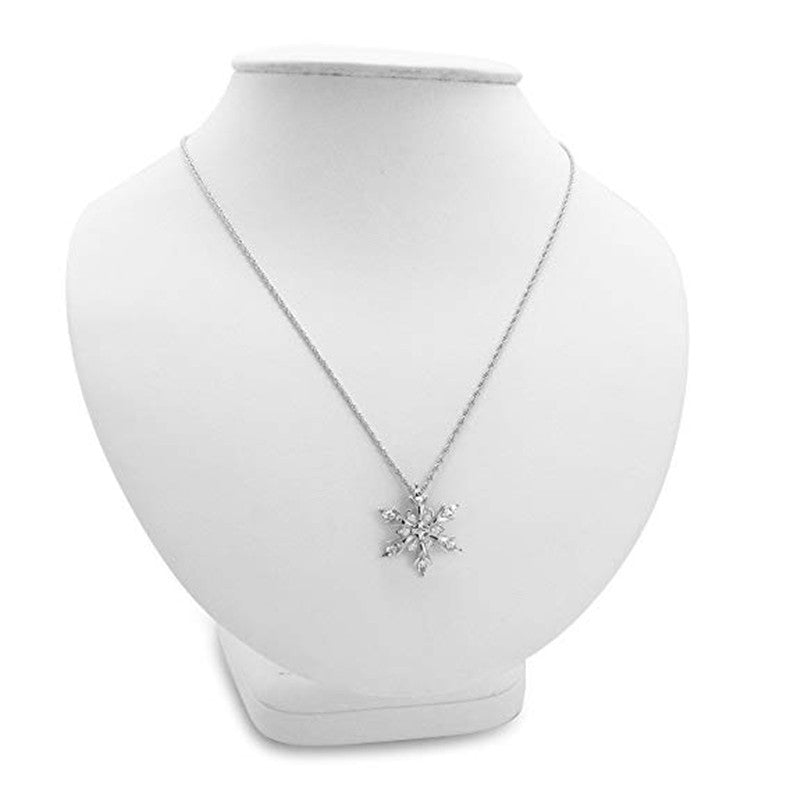 Wholesale Zircon Christmas Snowflake Necklace