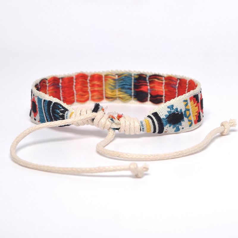 Wholesale Embroidered Bohemian Ethnic Braided Bracelet