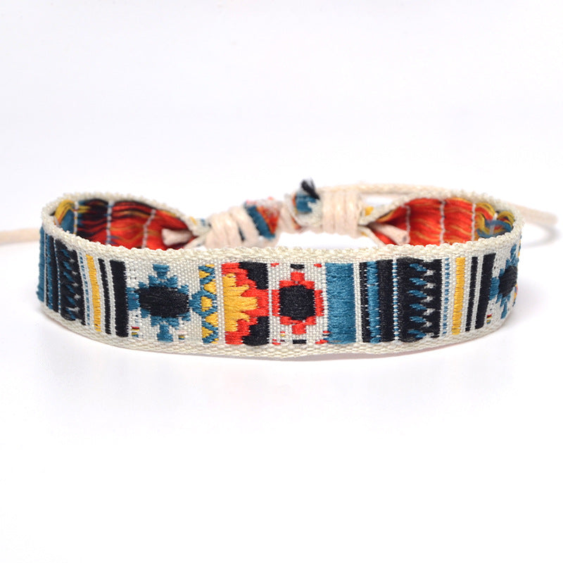 Wholesale Embroidered Bohemian Ethnic Braided Bracelet