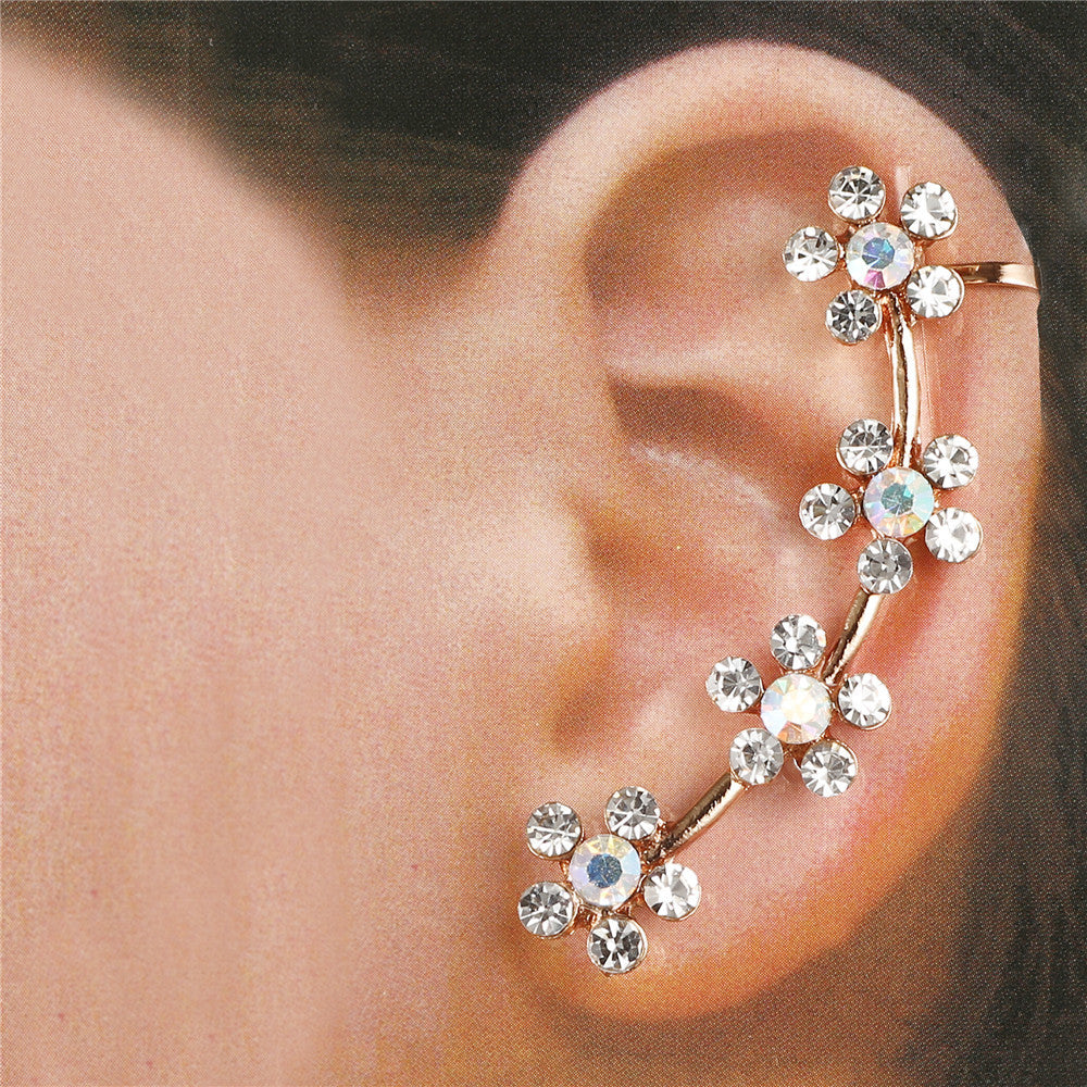 Wholesale Valentine's Day Crystal Shell Flower Daisy Flower Earrings