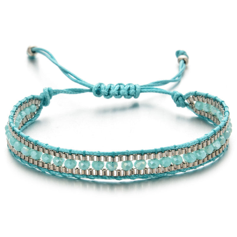 Wholesale Handwoven Vintage Ethnic Style Diamond Bracelet ACC-BT-Zheq001