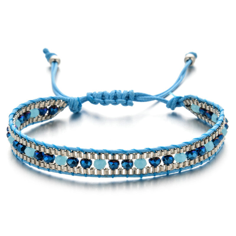 Wholesale Handwoven Vintage Ethnic Style Diamond Bracelet ACC-BT-Zheq001