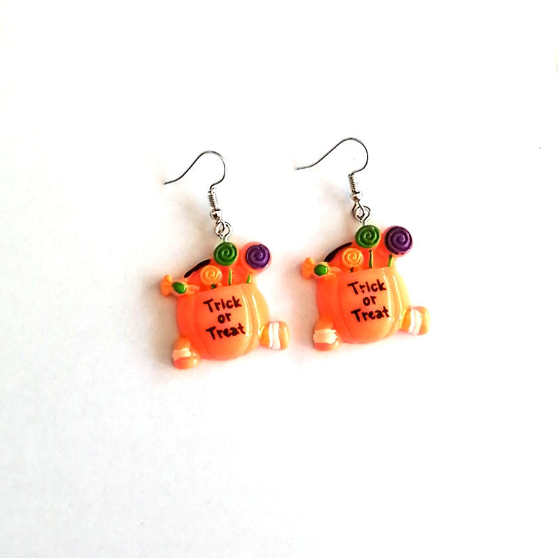 Wholesale   Resin  Pumpkin Mask Skull Ghost Cat   Earrings