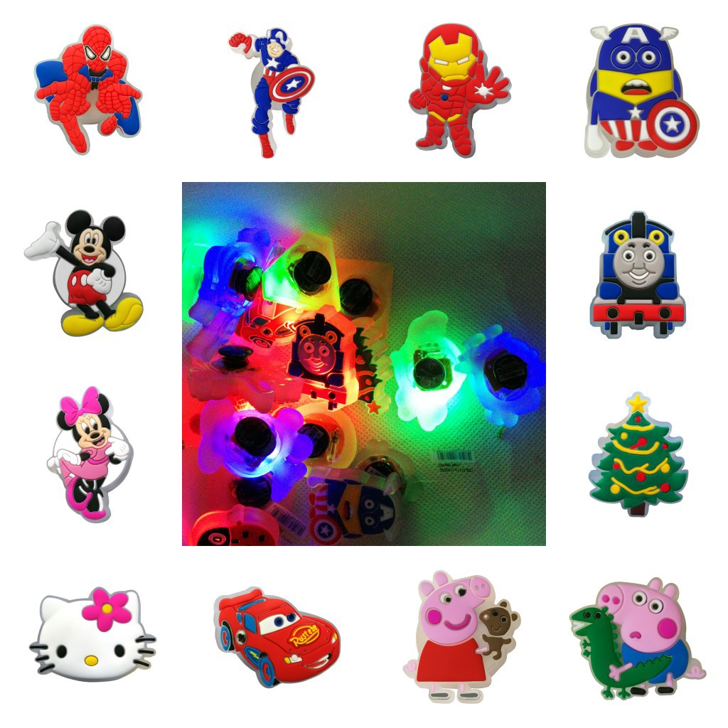 Wholesale Random Color 10pcs LED Flashing PVC Soft Rubber Shoe Buckle Decoration ACC-SC-YiBang009