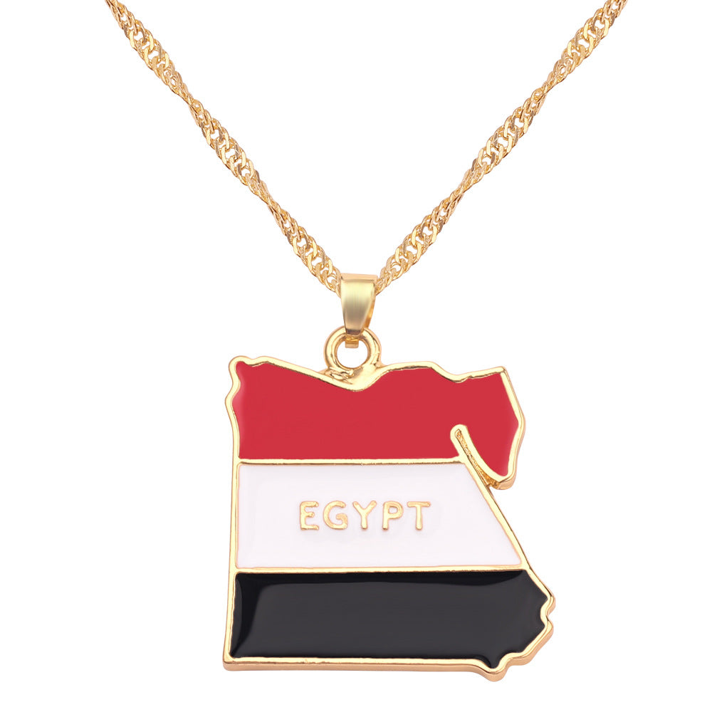 Wholesale creative alloy jewelry world map necklace