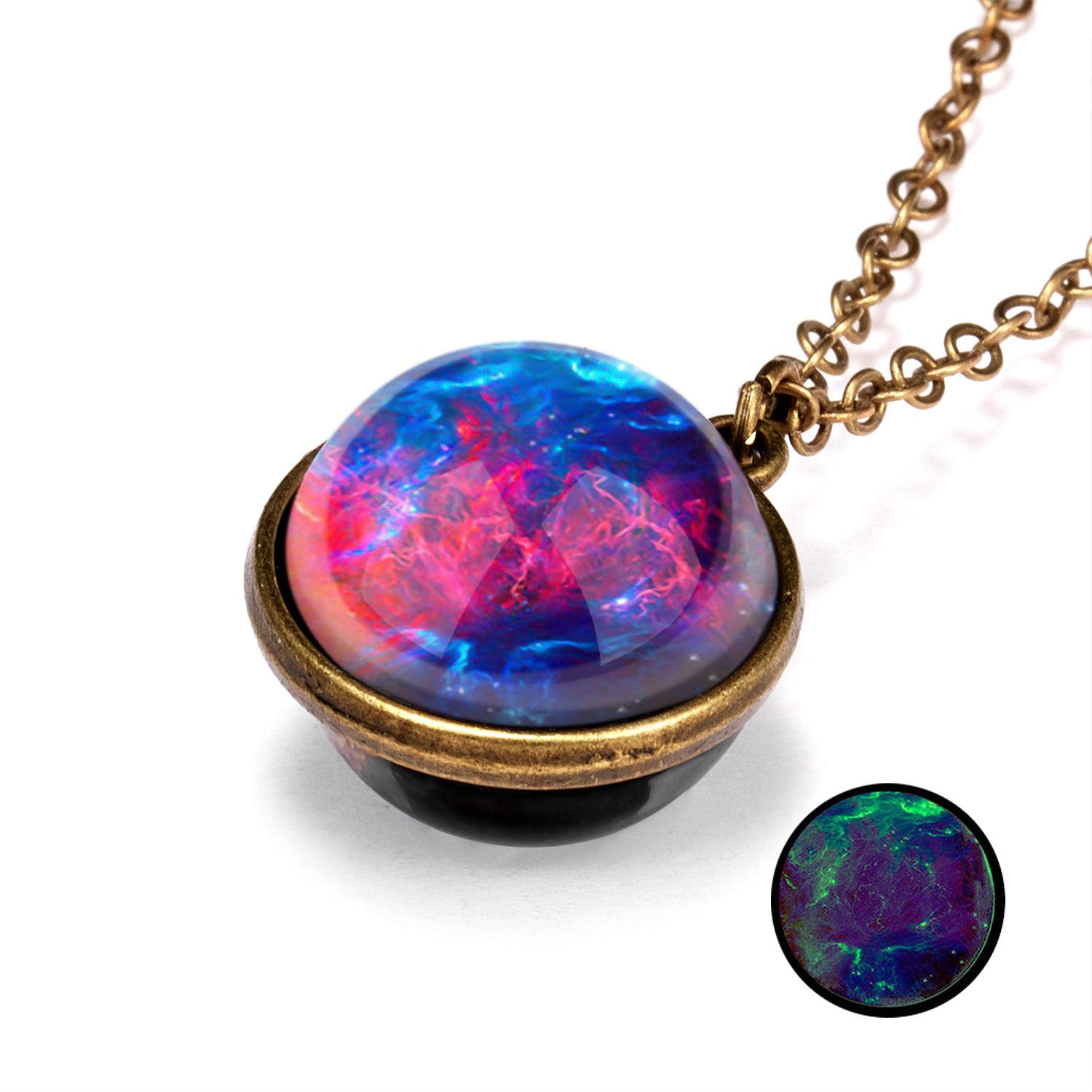 Wholesale Vintage Nebula Universe Luminous Double-Sided Necklaces ACC-NE-YingHao001