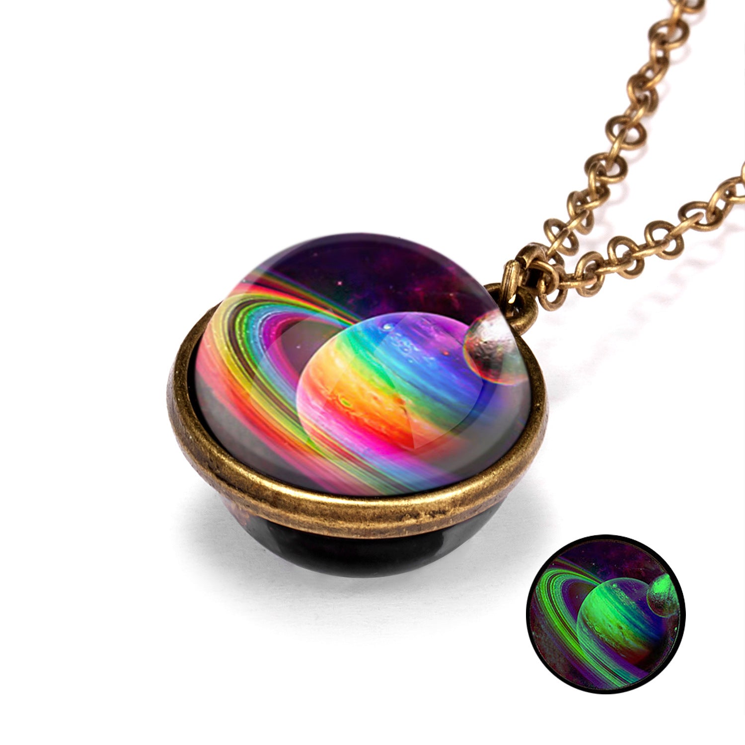 Wholesale Cosmic Luminous Double-Sided Vintage Pendant Necklace
