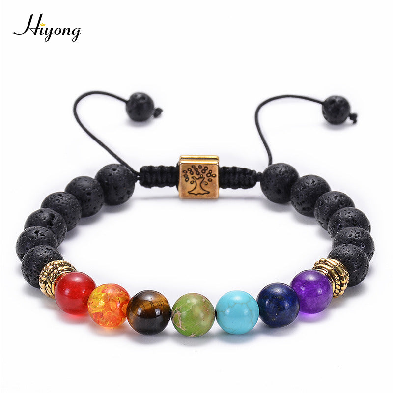 Wholesale Natural Agate Frosted Volcanic Stone Bracelet ACC-BT-Duoy008
