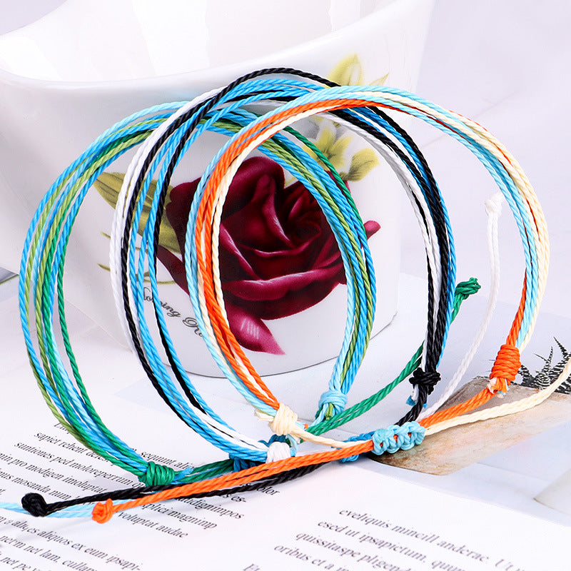 Wholesale Waterproof Wax Thread Colored Thread Handmade Woven Bracelet Set