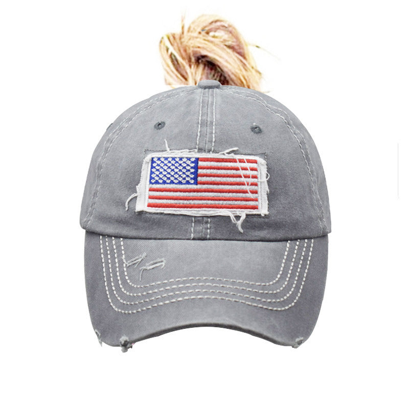 Wholesale Pure Cotton Washed Denim Baseball Flag Cap