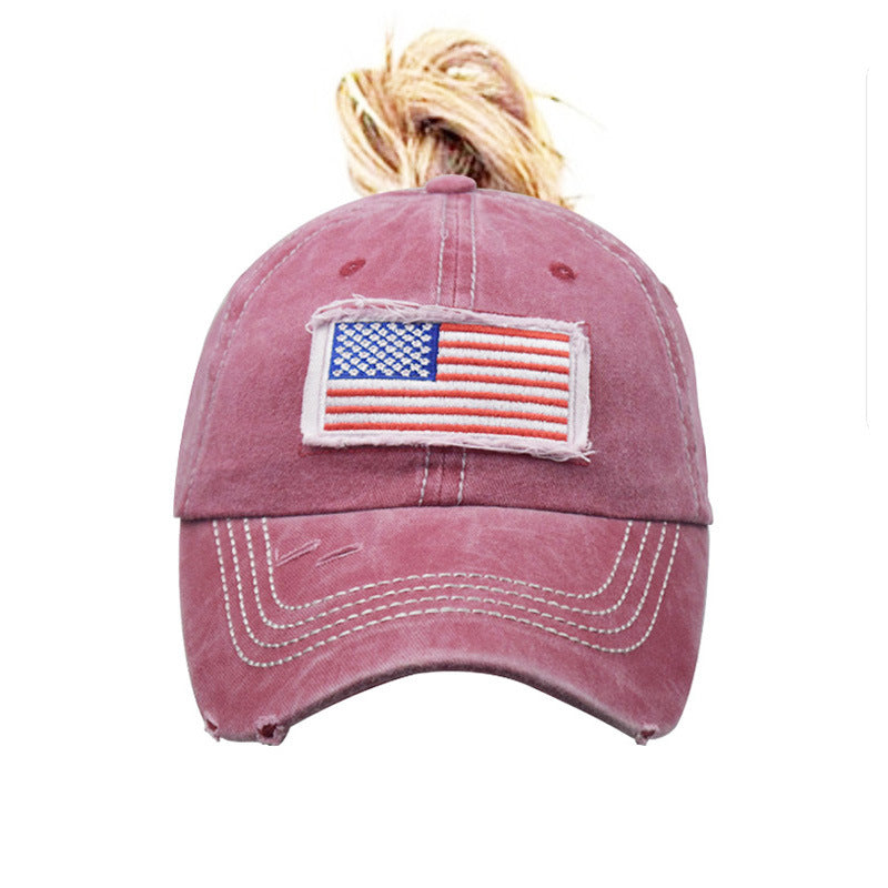 Wholesale Pure Cotton Washed Denim Baseball Flag Cap
