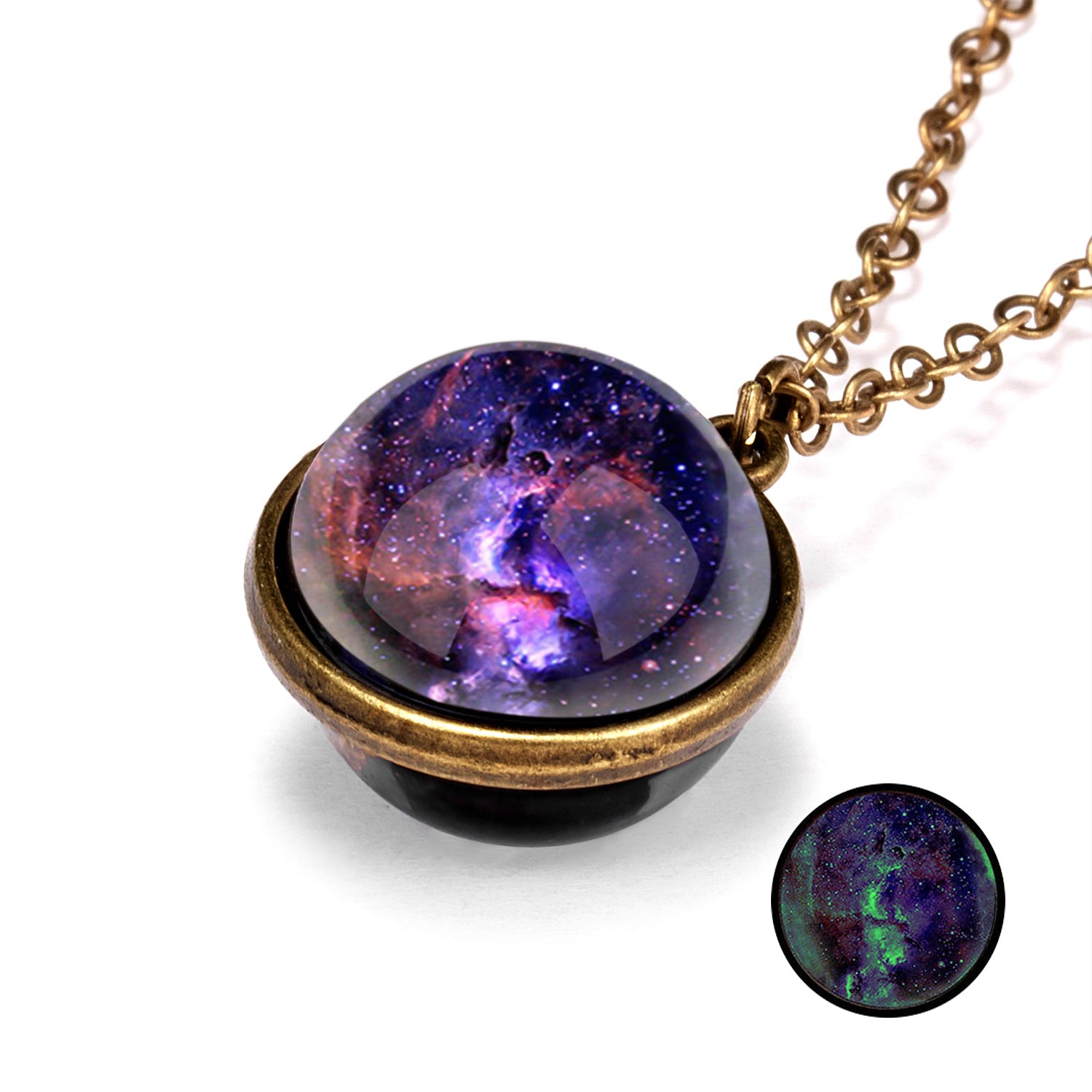 Wholesale Vintage Nebula Universe Luminous Double-Sided Necklaces ACC-NE-YingHao001