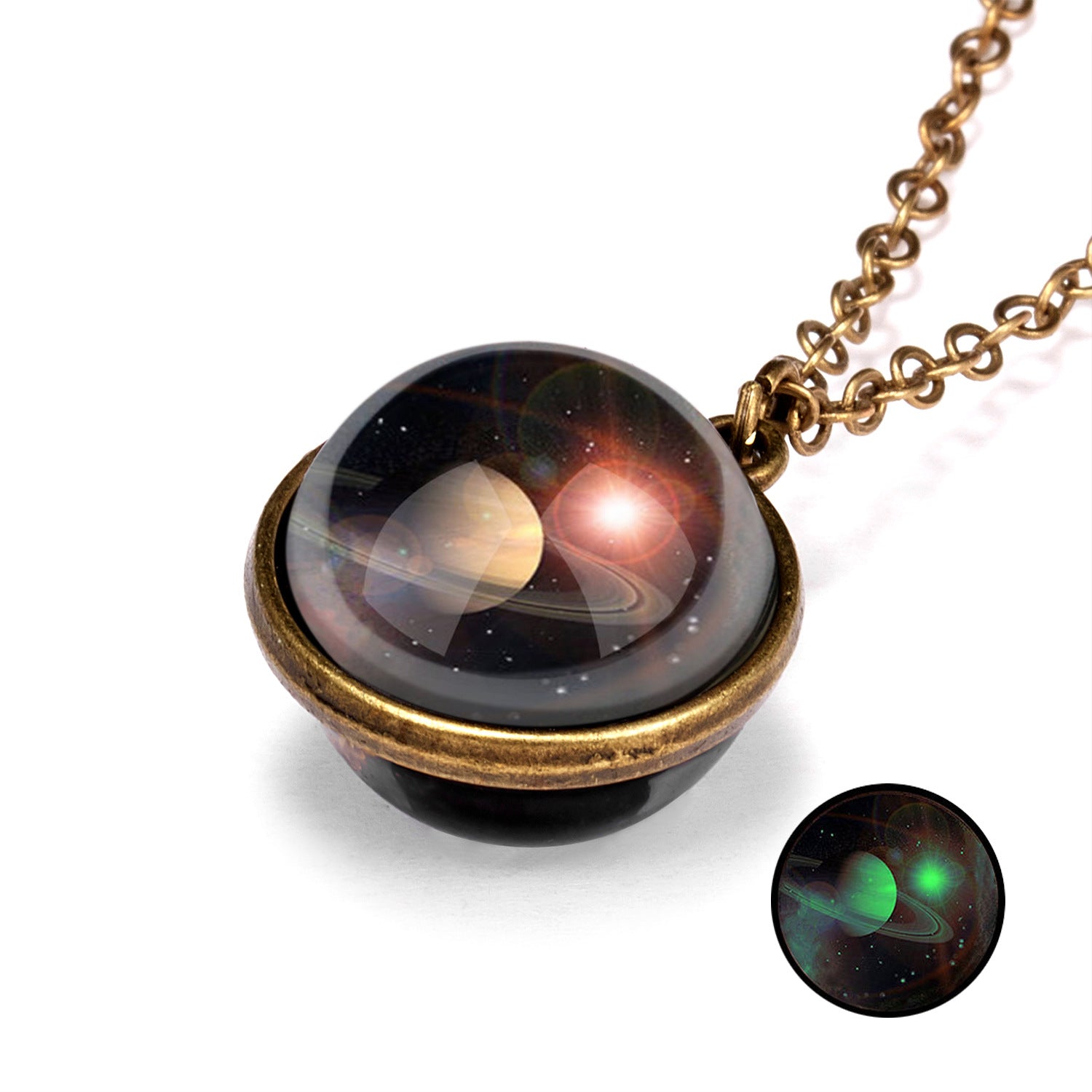 Wholesale Vintage Nebula Universe Luminous Double-Sided Necklaces ACC-NE-YingHao001