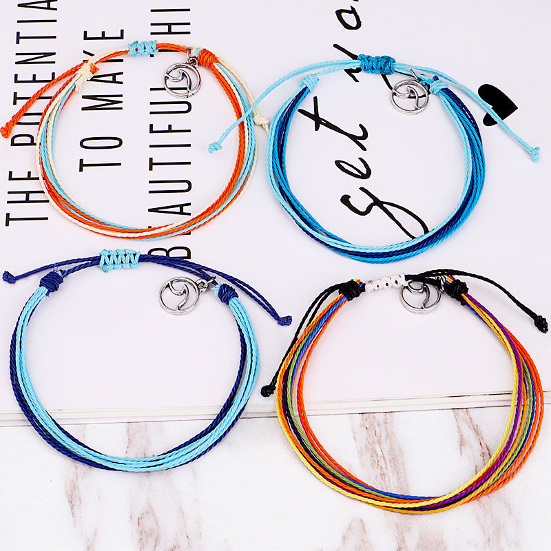 Wholesale Hand-woven Bohemian Waterproof Wax Cord Bracelet