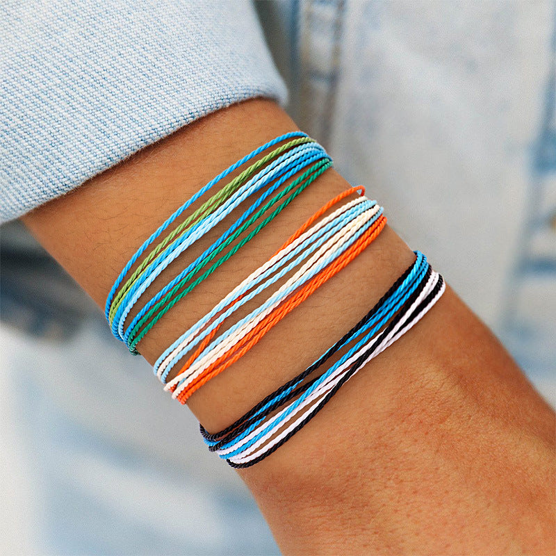 Wholesale Waterproof Wax Thread Colored Thread Handmade Woven Bracelet Set