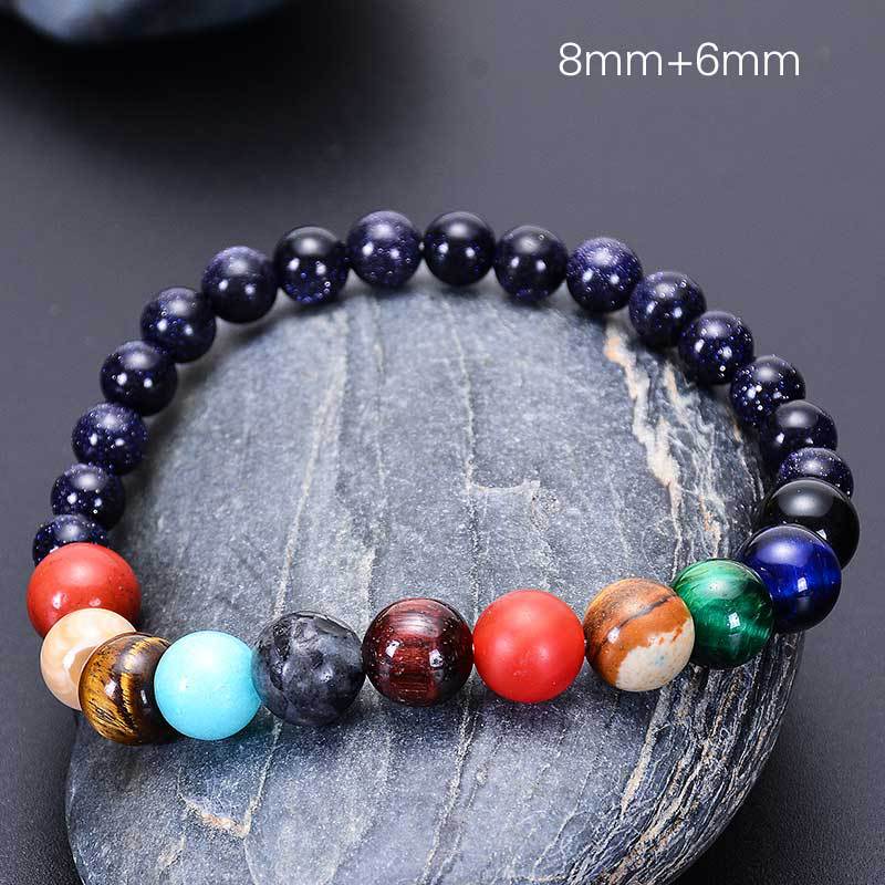 Wholesale Cosmic Galaxy Sun Agate Natural Stone Adjustable Bracelet ACC-BT-Duoy007