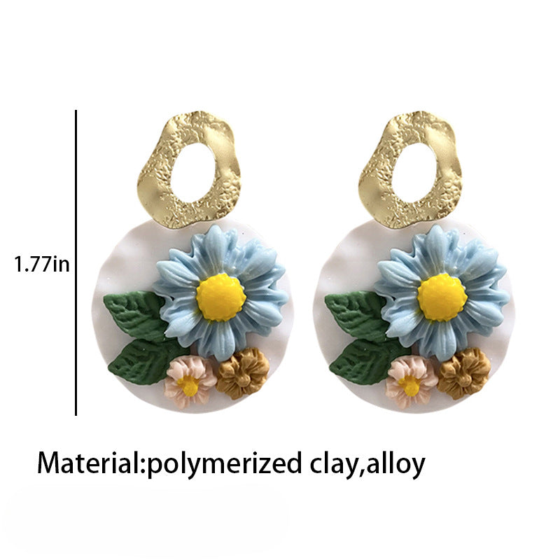 Wholesale Handmade Flower Soft Clay Daisy Earrings ACC-ES-HY082