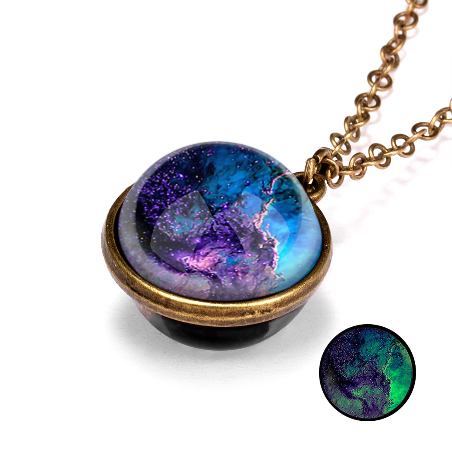 Wholesale Vintage Nebula Universe Luminous Double-Sided Necklaces ACC-NE-YingHao001