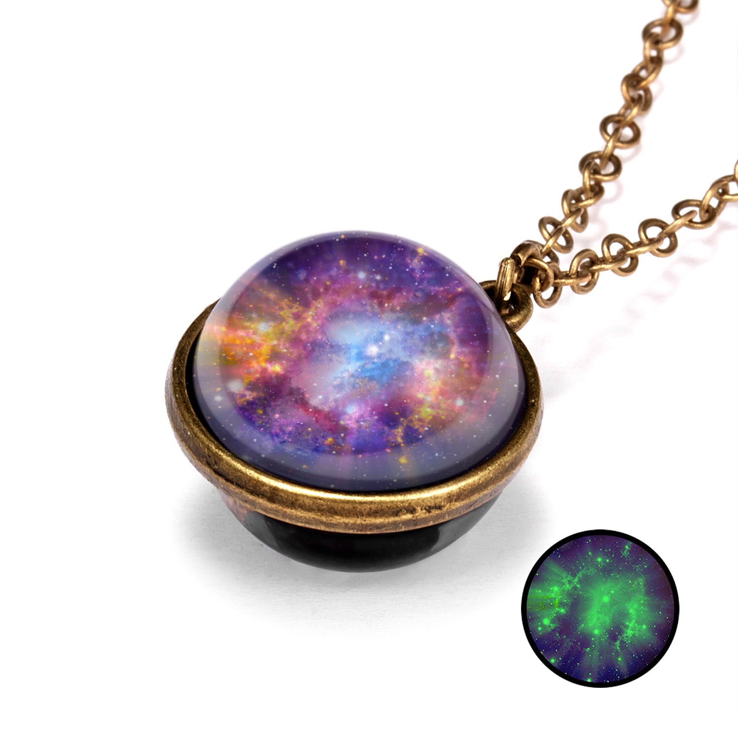 Wholesale Cosmic Luminous Double-Sided Vintage Pendant Necklace