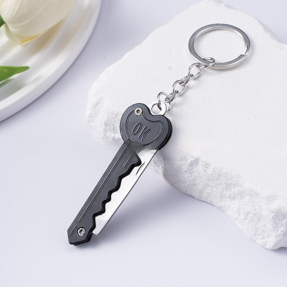 Wholesale Outdoor Folding Express Unboxing Stainless Steel Keychains ACC-KC-ZhiYa055