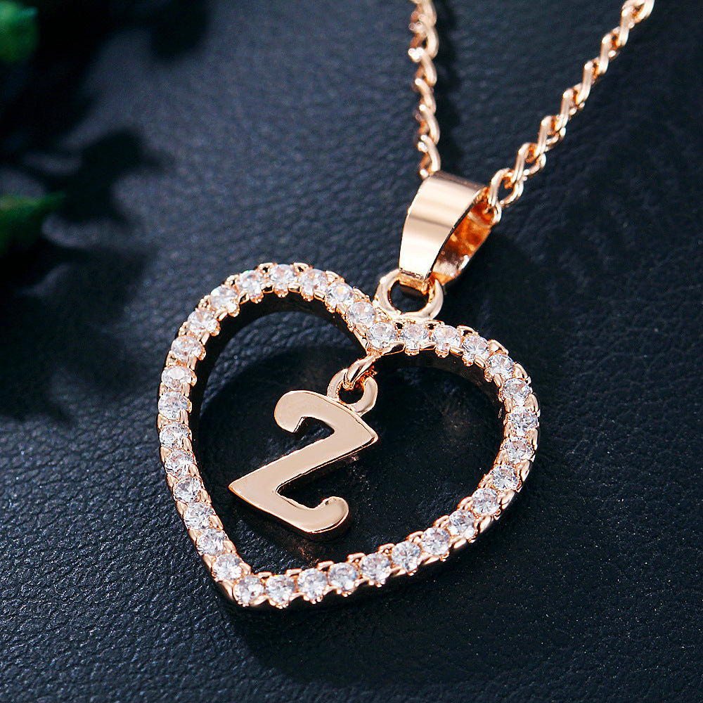 Wholesale Alloy Letter Zircon Love Necklace Jewelry Love Pendant
