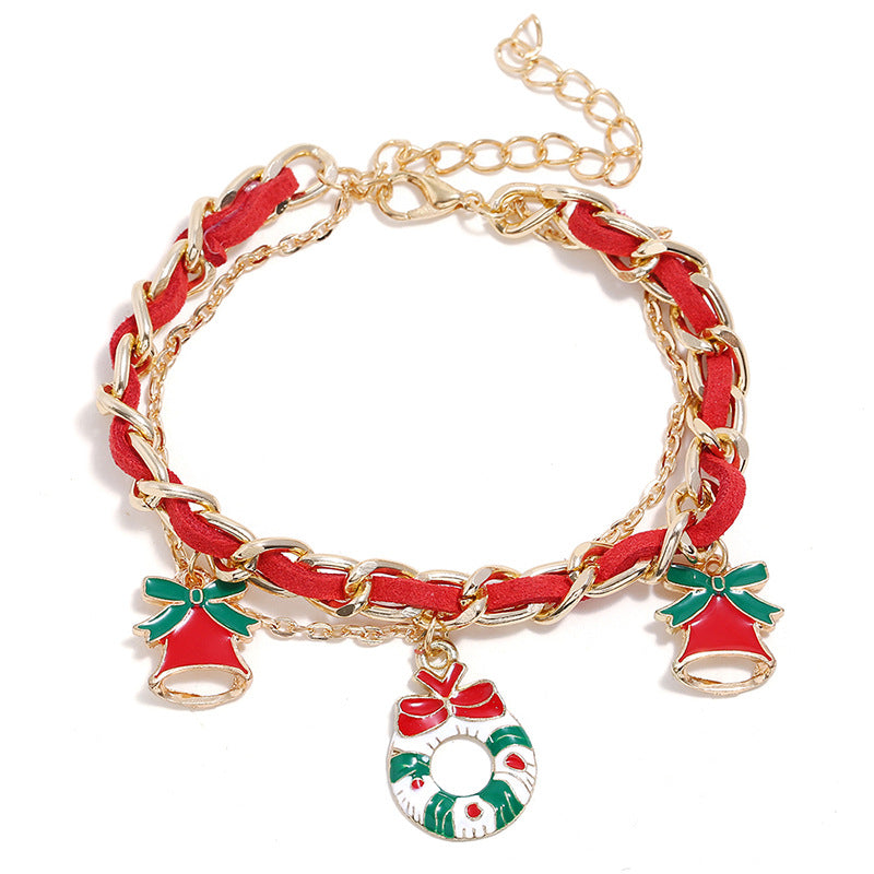 Wholesale Snowflake Christmas Tree Alloy Oil Drop Bracelet ACC-BT-MDD002