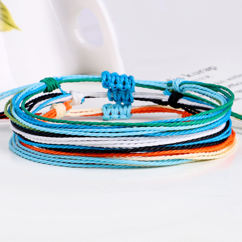 Wholesale Waterproof Wax Thread Colored Thread Handmade Woven Bracelet Set