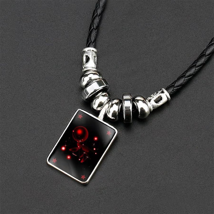 Wholesale Twelve Constellations Starry Sky Luminous Retro Necklace ACC-NE-Pufei004
