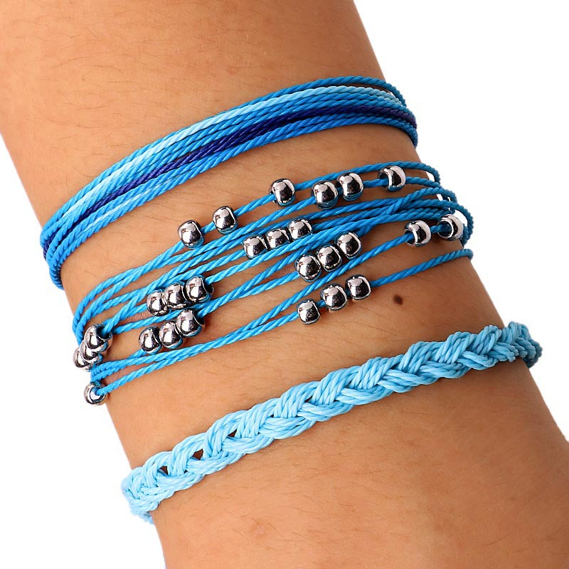 Wholesale Hand Woven Waterproof Wax Beaded Bohemian Bracelet