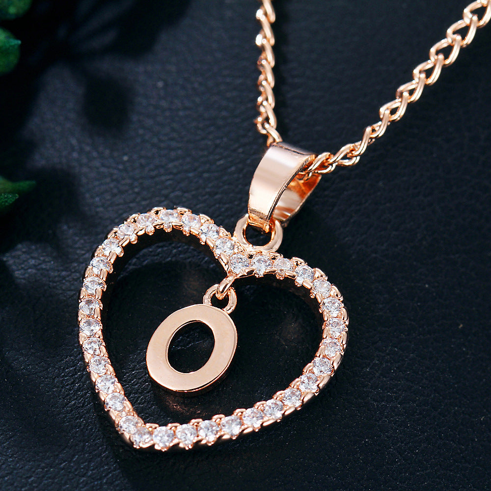 Wholesale Alloy Letter Zircon Love Necklace Jewelry Love Pendant