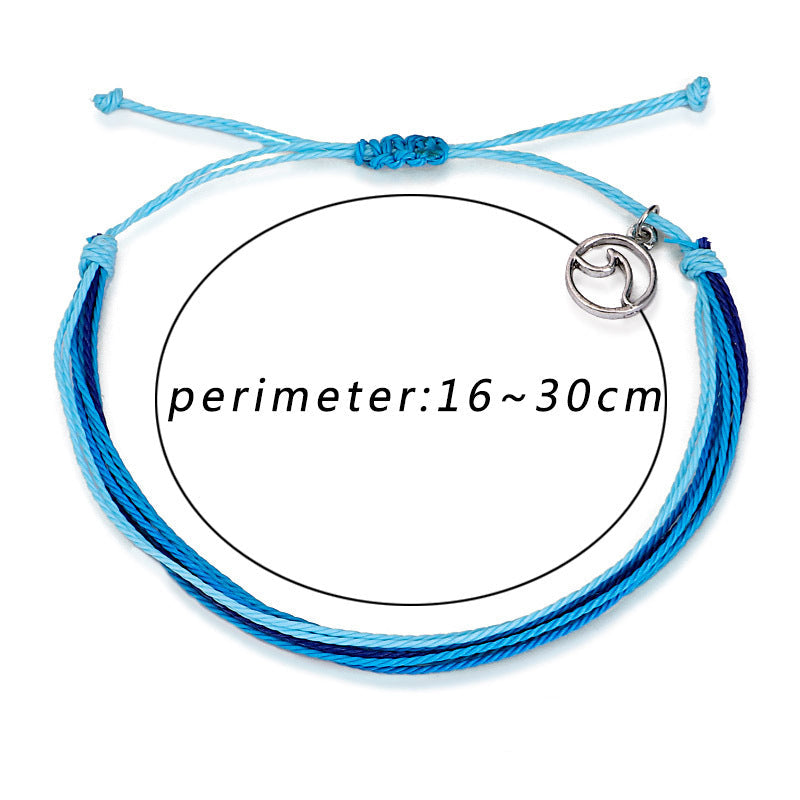 Wholesale Hand-woven Bohemian Waterproof Wax Cord Bracelet