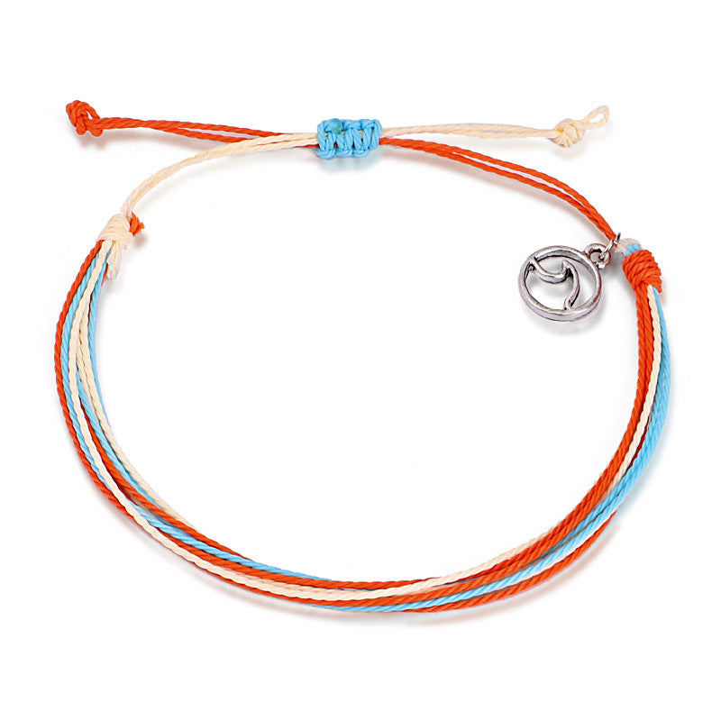 Wholesale Hand-woven Bohemian Waterproof Wax Cord Bracelet