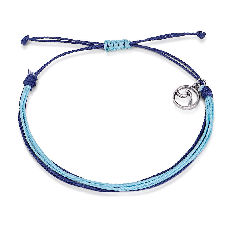 Wholesale Hand-woven Bohemian Waterproof Wax Cord Bracelet
