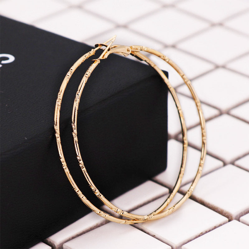 Wholesale Ultra-fine Bamboo Large Hoop Earrings