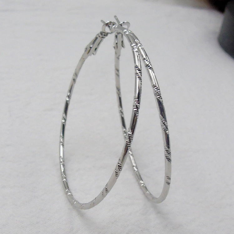 Wholesale Ultra-fine Bamboo Large Hoop Earrings