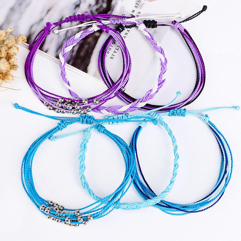 Wholesale Hand Woven Waterproof Wax Beaded Bohemian Bracelet