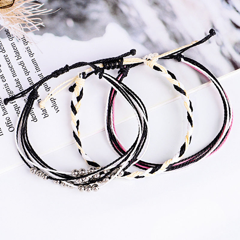Wholesale Hand Woven Waterproof Wax Beaded Bohemian Bracelet