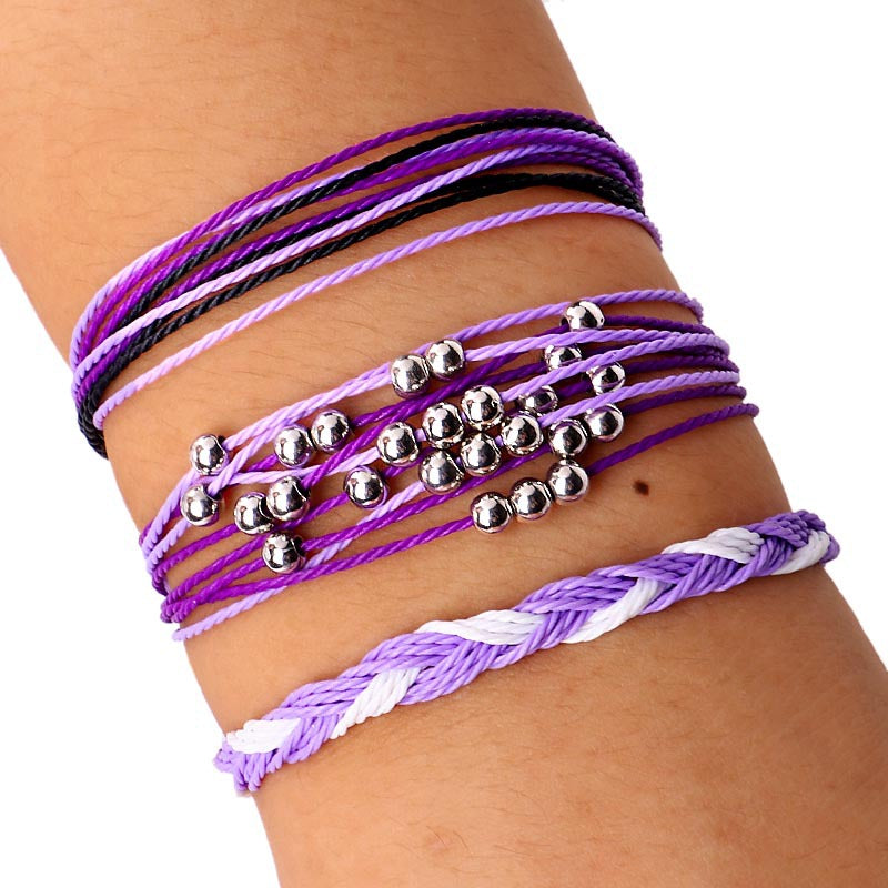Wholesale Hand Woven Waterproof Wax Beaded Bohemian Bracelet