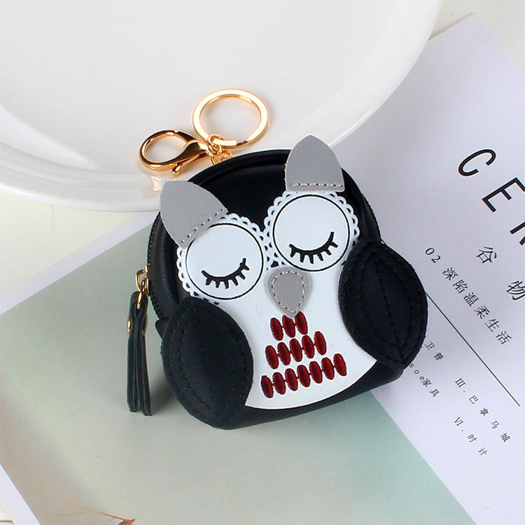 Wholesale Cute Key Bag Owl Coin Purse Mini School Bag Car Key Chain Keychain Wallet ACC-KC-YouTu003