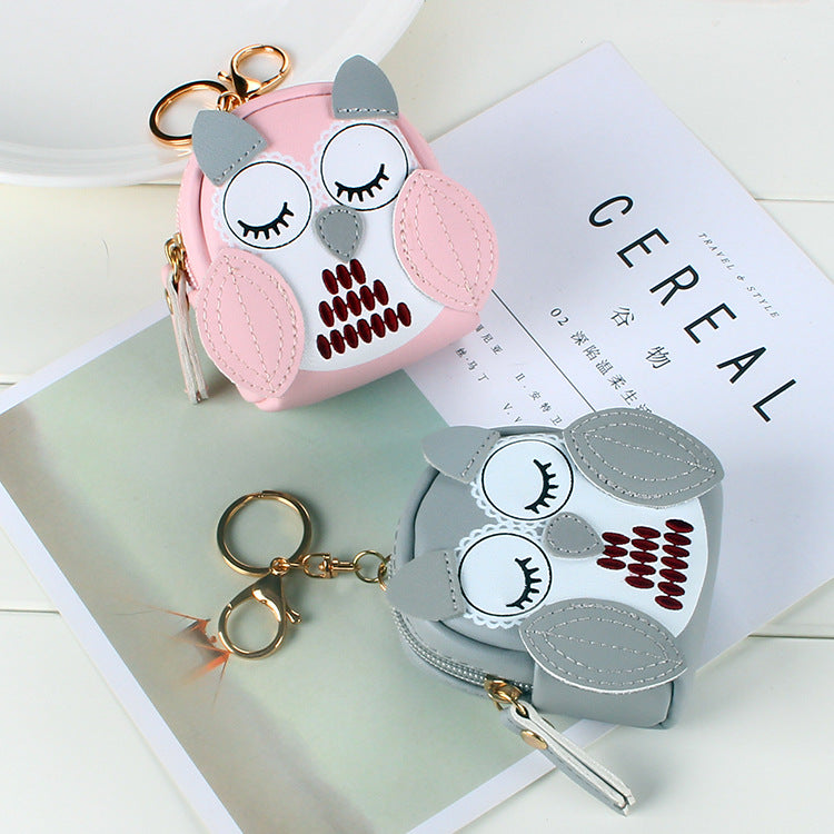 Wholesale Cute Key Bag Owl Coin Purse Mini School Bag Car Key Chain Keychain Wallet ACC-KC-YouTu003