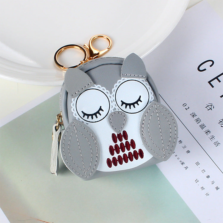 Wholesale Cute Key Bag Owl Coin Purse Mini School Bag Car Key Chain Keychain Wallet ACC-KC-YouTu003