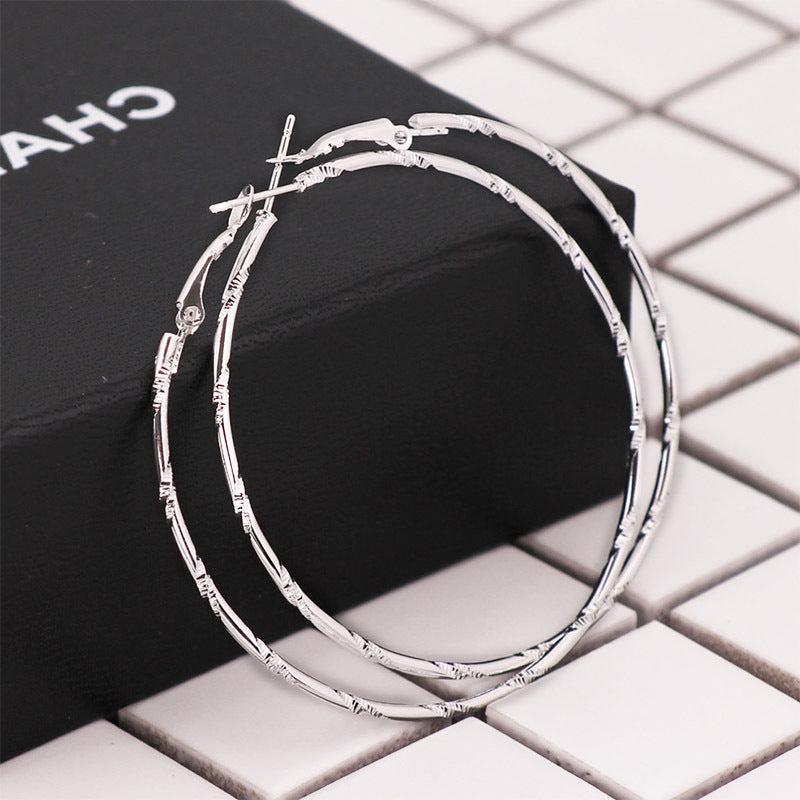 Wholesale Ultra-fine Bamboo Large Hoop Earrings