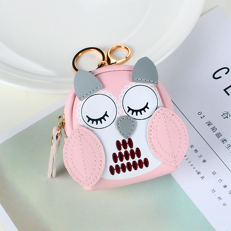 Wholesale Cute Key Bag Owl Coin Purse Mini School Bag Car Key Chain Keychain Wallet ACC-KC-YouTu003
