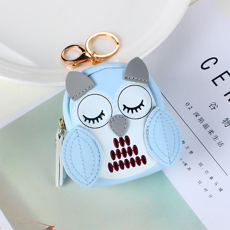 Wholesale Cute Key Bag Owl Coin Purse Mini School Bag Car Key Chain Keychain Wallet ACC-KC-YouTu003