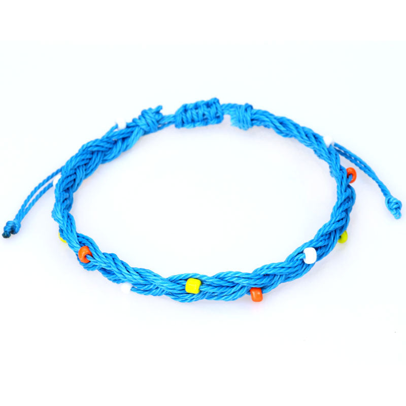 Wholesale hand-woven bracelet waterproof wax thread plus rice beads hand rope