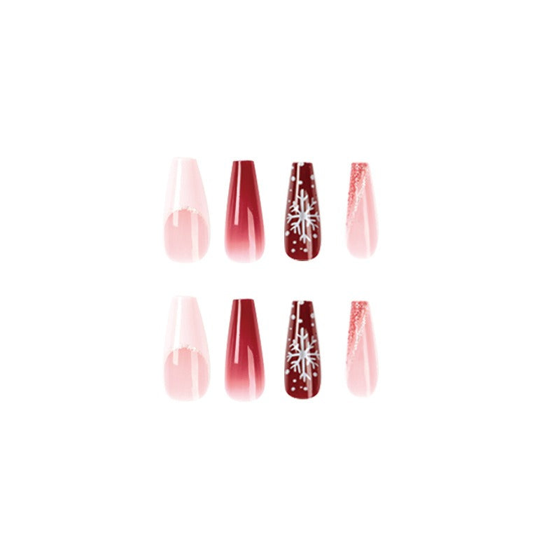 Wholesale 24 Pieces/box White Christmas Snowflake Nails Kits Nail Stickers ACC-NS-LeFan249